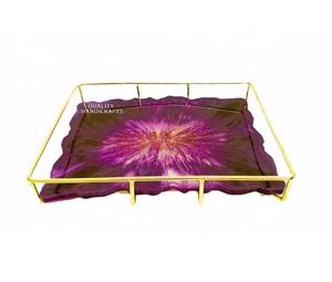 Bandeja de Servicio de Resina Epoxi de Diseño Nuevo 2025, Multicolor, 30x20x5cm, Artesanía de Calidad, con Asa, para Hoteles, Restaurantes, Café de Lujo - Product Image 6