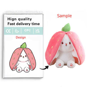 Coniglietto di carote alla fragola 2024 di peluche di coniglio peluche giocattoli divertenti e reversibili di bambole di peluche di carota - Product Image 1