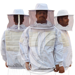 Veste d'apiculture en coton unisexe avec chapeau rond semi-ventilé respirant et voile en maille pour détection d'aiguilles pour adultes - Product Image 4