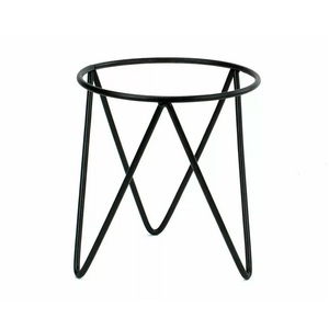 Soporte elevador de alimentos con pantalla redonda de Metal de hierro con diseño de alambre, elevador con acabado negro para presentación de alimentos en el hogar y hoteles - Product Image 1