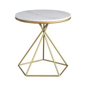 Mesa auxiliar moderna de la mejor calidad, hierro con acabado dorado y tapa de mármol, recién diseñada, hecha a mano para sala de estudio - Product Image 1
