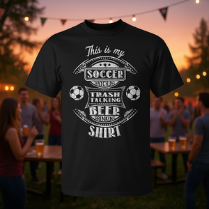 T-shirt rétro pour les amateurs de football, vintage, pour boire de la bière et bavarder - Product Image 3