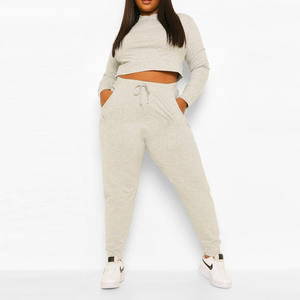 Venta al por mayor tarifa suave polar chándal logotipo personalizado señoras ropa deportiva transpirable Color sólido patrón mujer chándal conjunto - Product Image 3