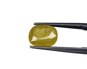 Saphir jaune naturel de qualité fine chauffé coupe ovale 6.35 carat taille de bague pierre de naissance de septembre pour la fabrication de bagues et de pendentifs - Product Image 2