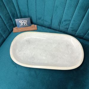 Plateau de service décoratif personnalisé en résine blanche écologique de qualité supérieure, fait à la main, poli, pour la maison, la cuisine, la table à manger - Product Image 6