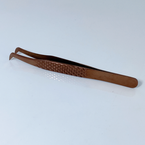 แหนบถอนขนตาพลาสม่าสีโรสโกลด์แหนบหนีบขนตาแบบตรงและโค้งงอ - Product Image 2