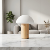 Lampe de table LED à commande tactile en forme de champignon, moderne et luxueuse, sans fil, rechargeable, portable, veilleuse pour restaurant