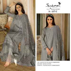 Colección de Ropa Étnica india y pakistaní para mujer, algodón rayón Salwar kameez con Dupatta con bordado a la venta - Product Image 5