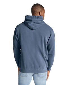 Sweat-shirt en éponge lavée unisexe avec logo personnalisé Sweat-shirt à capuche en mélange lourd-Sweat-shirt à capuche filé bleu indigo 1567 Hoodies - Product Image 2