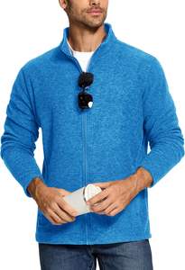 แจ็กเก็ตผู้ชายโอเวอร์ไซส์มีซิปสีล้วนน้ำหนักเบา, เสื้อโค้ทอุ่นลำลองมีกระเป๋า - Product Image 2