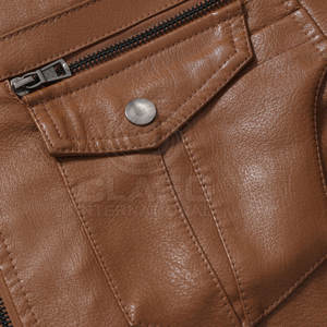 Veste en cuir pour homme fabriquée au Pakistan, nouveaux styles de mode avec fermeture éclair, veste en cuir respirante pour homme - Product Image 4