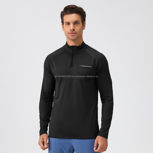 Camisetas en blanco de secado rápido para hombre, ropa personalizada de verano y primavera, ropa ajustada con media cremallera, ropa para correr y gimnasio - Product Image 4