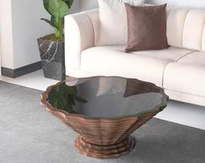 Table basse paramétrique de luxe moderne avec dessus en verre amovible, meubles de décoration d'intérieur légers et lavables - Product Image 3