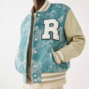 แจ็คเก็ตเบสบอลวินเทจแบบมีแขนหนังปักลายเชนิลล์แฟชั่นพร้อมโลโก้สั่งทำขายส่งสำหรับผู้ชาย - Product Image 2