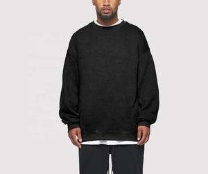 Sweatshirts en coton surdimensionnés personnalisés lavés à l'acide en coton pour hommes - Product Image 1