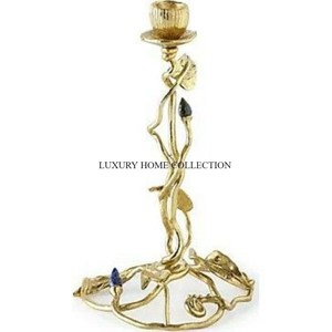Latest Designing Table Top Lights Candle <b>Holder</b> Top Quality Customized Shape Metallic Gold Polished Unique Candle <b>Holders</b> - Product Image 2