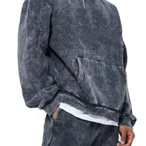 ชุดวอร์มโอเวอร์ไซส์ผู้ชาย ผ้าระบายอากาศ ล้างสีแบบ Acid Wash สำหรับแฟชั่นสตรีทและการใช้งานในชีวิตประจำวัน - Product Image 6