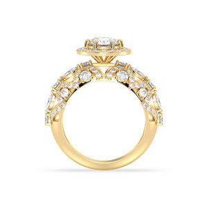 Bague en moissanite REYES sur mesure, taille ronde brillante, 2,46 carats, en argent sterling 925 plaqué or jaune, certifiée GRA - Product Image 5