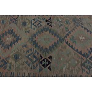 Kilim Beige Vert Laine Tapis 5.3X11.1 ft Turc Grande Surface Plat Tissage Latex Support Rectangle Motif pour Couloir Chambre Tapis - Product Image 5