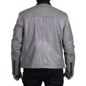 Chaqueta de cuero de motorista para hombre al por mayor nuevo estilo de moda patrón sólido lona transpirable - Product Image 5