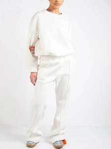 Chándal largo de invierno de lana para mujer, conjunto de Sudadera con capucha y pantalones de gran tamaño, ropa de calle de algodón cálida, traje de salón suave y cómodo ecológico - Product Image 2