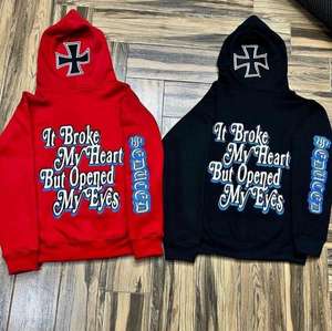 Sweat-shirts unisexes personnalisables, épais, oversize, style streetwear, à motif uni, broderie, vêtements d'hiver pour hommes - Product Image 1