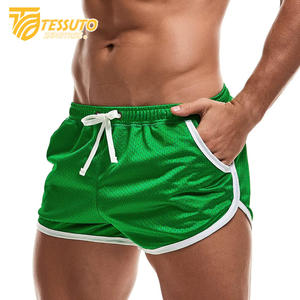 Pantalones cortos atléticos para correr de alta calidad para hombres y mujeres, pantalones cortos transpirables de secado rápido, bolsillos con cremallera a rayas, teñidos lisos - Product Image 2