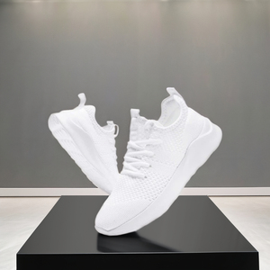 Baskets légères personnalisées avec dessus en tricot respirant à bas prix doublure en maille fermeture à lacets conception à la mode - Product Image 2