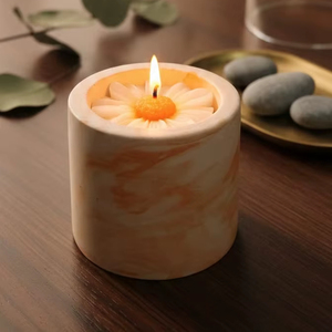 เชิงเทียนคอนกรีตหอมเทียนหรูหราเผาไหม้ที่ดีที่สุดสำหรับตกแต่งบ้านบรรยากาศสบายๆและของขวัญ - Product Image 1