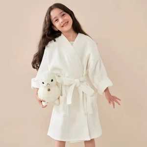 เสื้อคลุมอาบน้ำผ้าฝ้ายขนแกะ100% สำหรับผู้หญิงเสื้อคลุมอาบน้ำโรงแรมหรูหราพร้อมโลโก้พิมพ์ลายสำหรับบ้านและกีฬาสำหรับเด็กสปา - Product Image 5