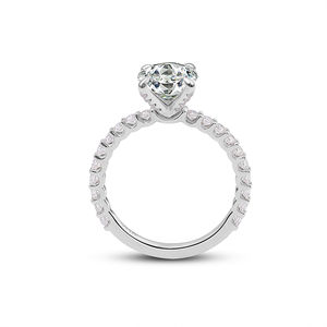 Mode classique bague 8mm coupe ronde 10K14k18k or blanc Moissanite mariage bagues de fiançailles pour les femmes - Product Image 3