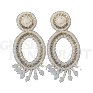 Pendientes florales bohemios hechos a mano, joyería bordada en forma de flor multicolor, artesano de habilidad única, hecho a mano cada algodón - Product Image 1