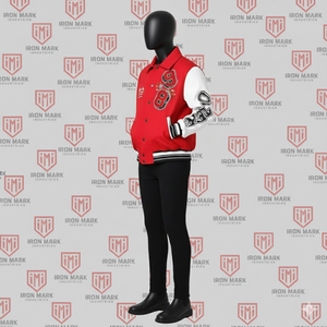 Chaqueta Universitaria Personalizada con Logotipo, Diseño Nuevo, 100% Poliéster, Parches de Felpa, Cierre de Botones, Bordado Delgado - Product Image 2