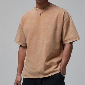Custom Men's Oversize Acid Wash Distressed Hip Hop Eco-Friendly Breathable Stonewash Cotton T-<b>Shirt</b> 2026 - Product Image 3