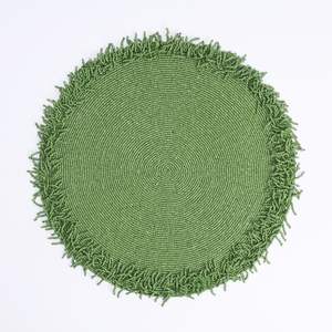 Salvamanteles Contemporáneo Ecológico de Goma con Cuentas Bicolor Morado y Negro de 8 Pulgadas, Accesorios para Mesa de Comedor, Venta en India - Product Image 6