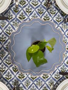 Manteles de tela de algodón bordados de doble filo, manteles individuales azules para bodas, decoración de la habitación del hogar, eventos al aire libre, jardines, Patio y fiesta - Product Image 3