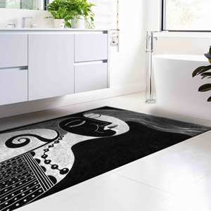 Tapis imprimé moderne avec motif de dessin de femme pour usage intérieur, tapis en chenille - Product Image 5