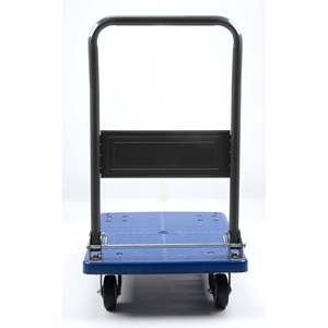 NEW Compact <b>Foldable</b> Platform <b>Cart</b> Dolly 330 660 Lb Capacity Blue Steel Iron PP Industrial 360 Degree Swivel Wheels - Product Image 3