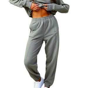 Pantalon Cargo de jogging en molleton de coton peigné de haute qualité pour femmes avec une taille supérieure pour le yoga sportif en hiver de haute qualité - Product Image 4