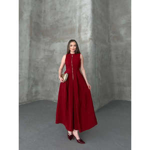 Vestido suéter sin mangas con detalle de cremallera para mujer, modelo 2522 - Product Image 2