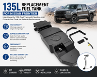 Réservoir de carburant principal de remplacement de marque FK en alliage AL-MG haute capacité 135L avec pompe OEM, plaque latérale 3mm et plaque de base 5mm pour Frontier 2025 Luxe