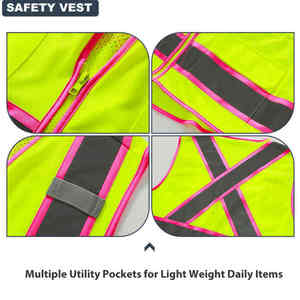 OEM Hi-Vis Green Surveyor <b>Safety</b> Vest <b>Reflective</b> Polyester Workwear for Security & Running Plus Size Wholesale <b>Clothing</b> - Product Image 3
