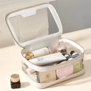 Transparent Portable Cosmetic Organizer Storage Bag Travel Makeup Case Clear Makeup Case Unique Toiletry Bags