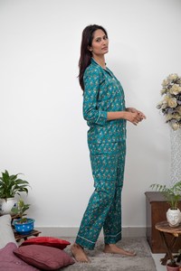 Grüner Bildschirm Pyjama-Set für Damen, Baumwoll-Nachtwäsche-Pjama-Set für Damen, Baumwoll-Pjama-Set für Damen - Product Image 2