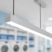 Luminaire suspendu linéaire LED en aluminium de 1200 mm pour zone de service de blanchisserie, 6000K, intensité variable, lampe de plafond pour pièce