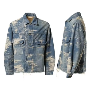 2026 <b>Men</b> Winter Fashion High Quality Breathable Solid Color Ripped <b>Denim</b> <b>Jackets</b> Cropped Casual Coats <b>Men</b> <b>Denim</b> <b>Jacket</b> For <b>Men</b> - Product Image 4