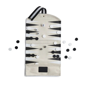 MORGANS INDUSTRIES Jeu de Backgammon Pliable Écologique avec Plateau en Cuir et Pièces de Jeu – Design Unisexe pour Intérieur et Famille - Product Image 1