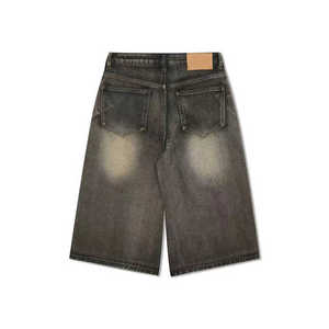 <b>shorts</b> for <b>men</b> <b>men's</b> <b>shorts</b> <b>Men's</b> Jorts Embroidered <b>Patches</b> Denim <b>Shorts</b> Raw Hem Cut Edge Summer Jean - Product Image 2