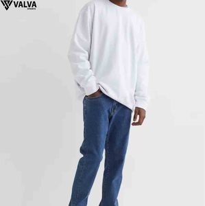 Sweat-shirts à col rond pour hommes sur mesure, motif uni, doublure polaire respirante, mélange de coton pour l'hiver, couleurs personnalisées, logo - Product Image 3