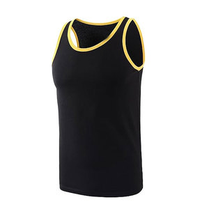 100% Cotton Athletic <b>Men's</b> Basic <b>Tank</b> <b>Top</b> Grey /<b>Black</b> - Product Image 5